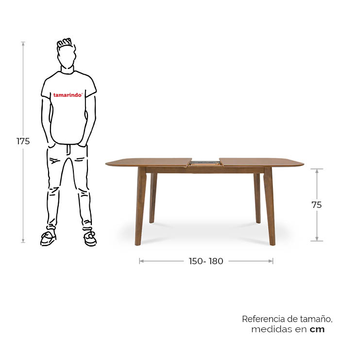 Mesa De Comedor Con Extension  P/6 Nogal Duxi | Mesas P/6 | comedores